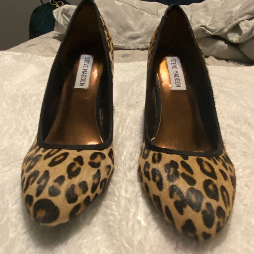 Steve Madden Cheetah hair Selena wedges